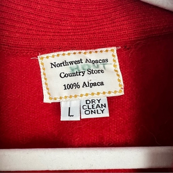 100% Alpaca Sweater Open Front Cardigan Knitwear Large - Picture 3 of 9